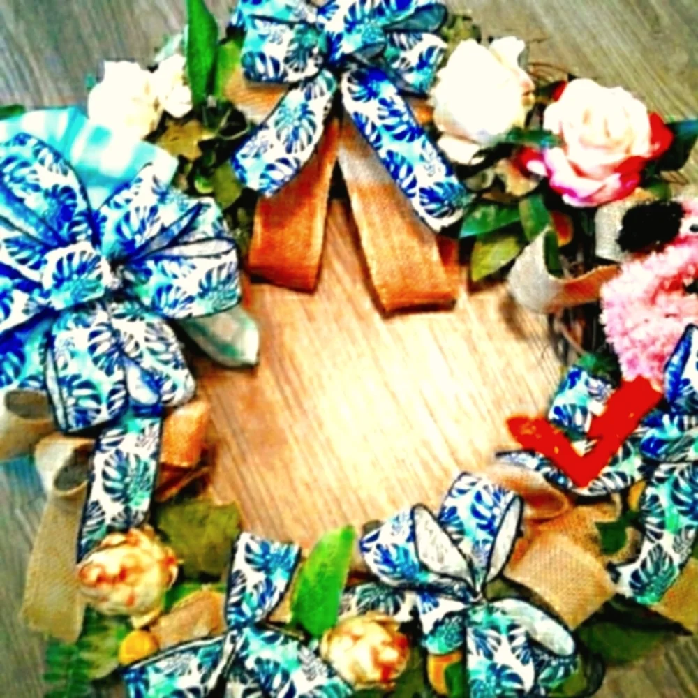 Summer Flamingo Wreath Hand Crafted Flamingo Beach Paradise Nautical FINAL SALE